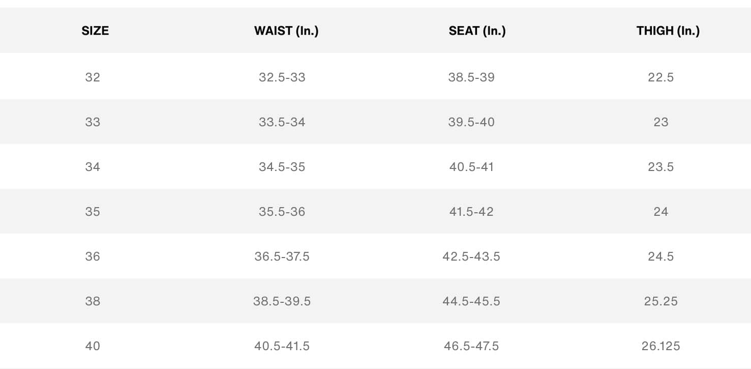 Size Chart - Ewear